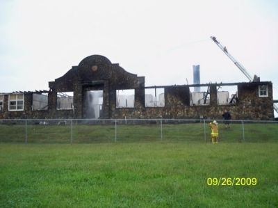 ROCK BUILDING BURNED